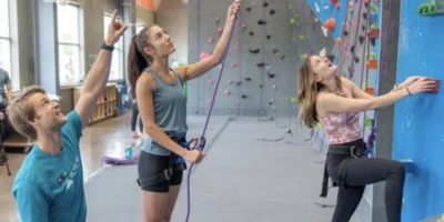 an image of Movement members taking a climbing class